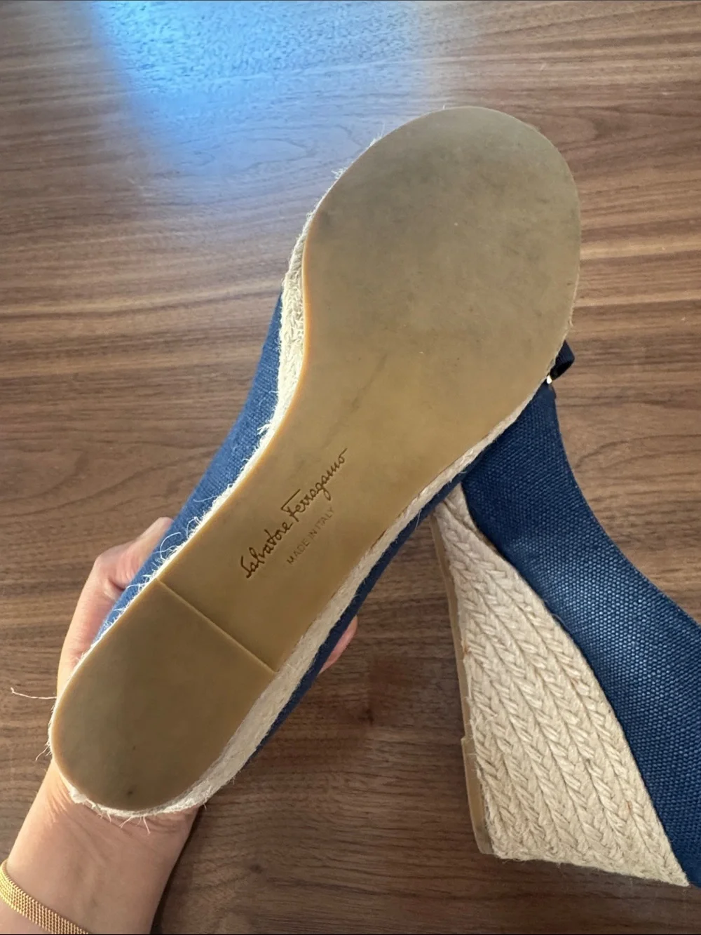 Salvatore Ferragamo denim wedges